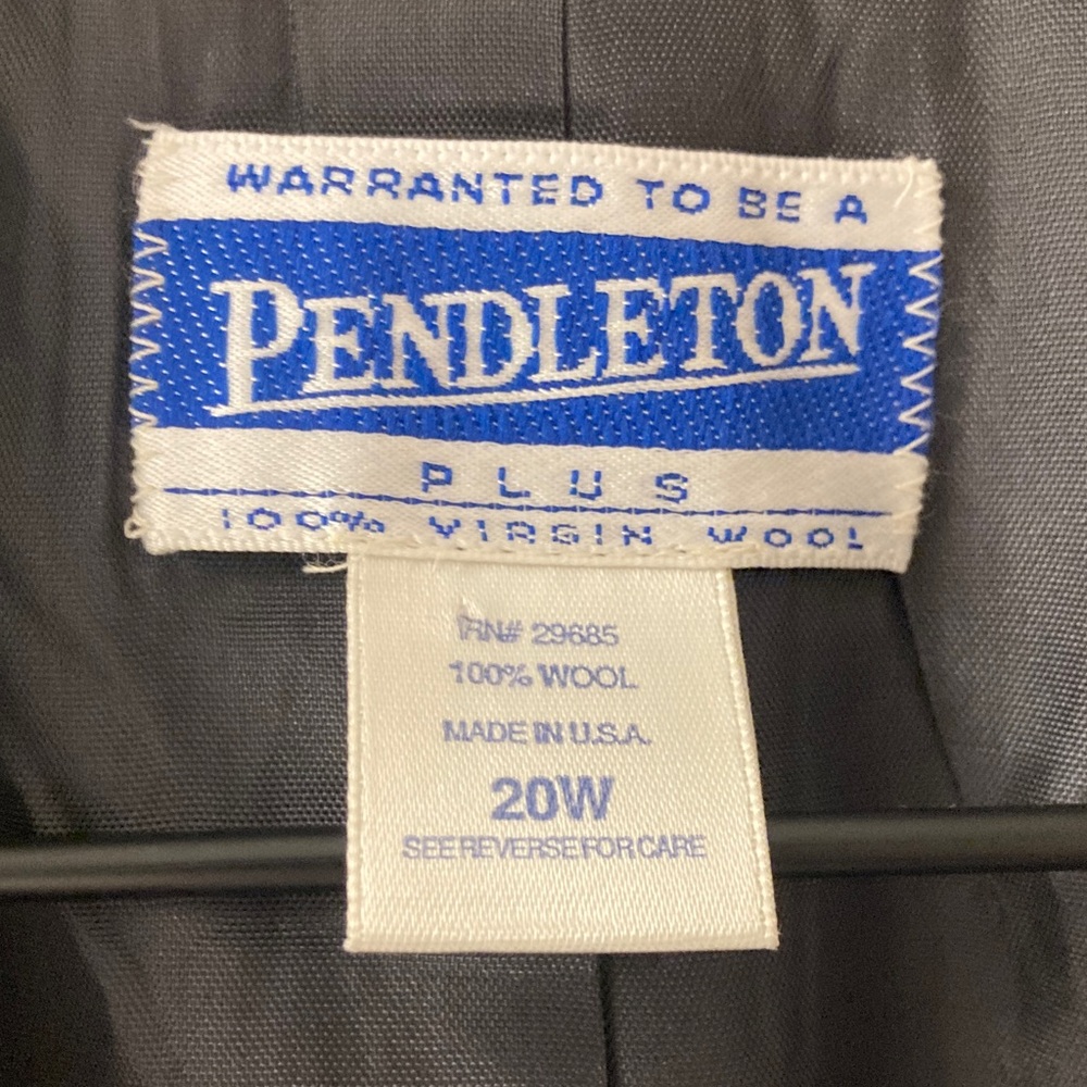 VTG Pendleton 100% Virgin Wool Windowpane Glenn Plaid Blazer Double Breasted 20W - Picture 3 of 11